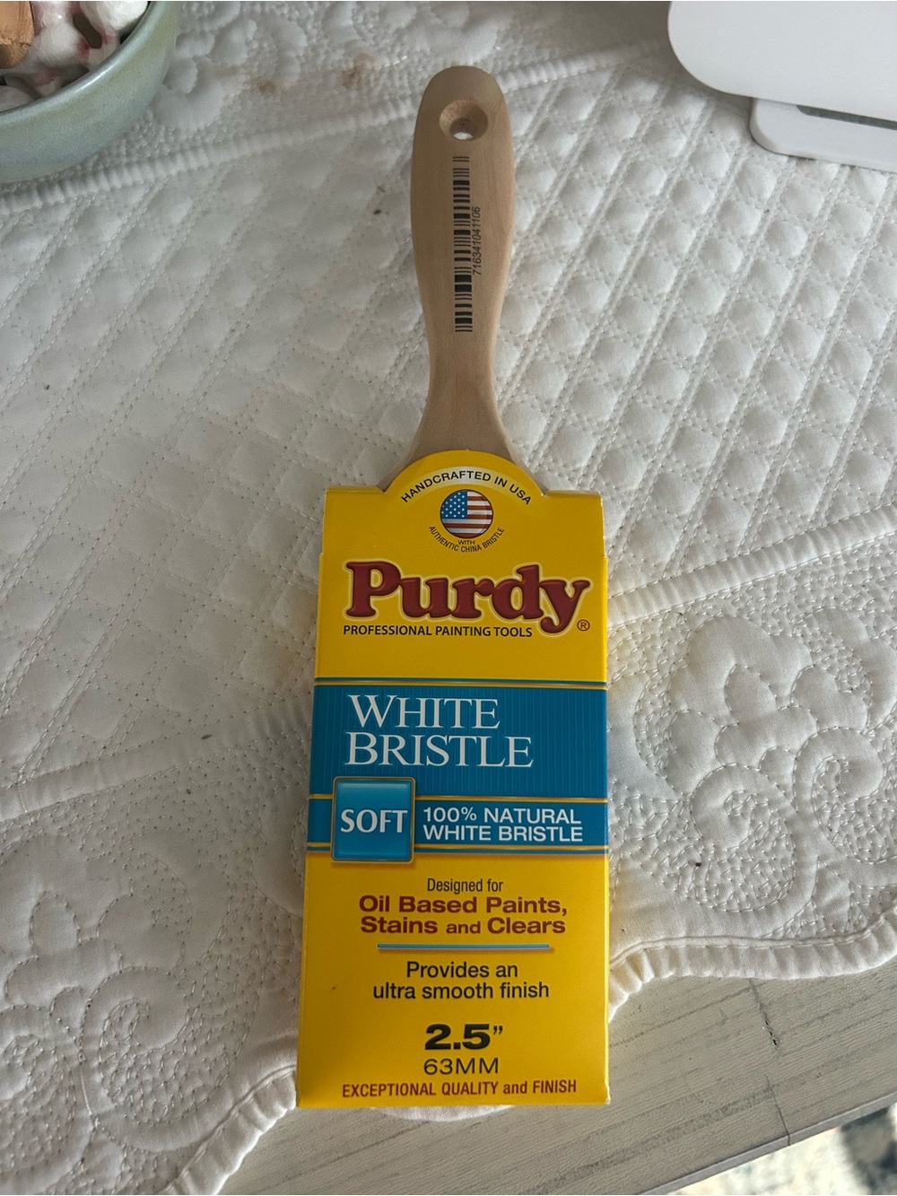Purdy white bristle soft flat paint brush